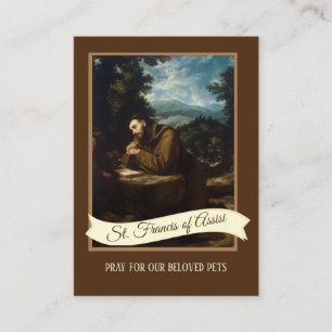 Carte De Visite Prière à Saint François d'Assise pour les animaux 