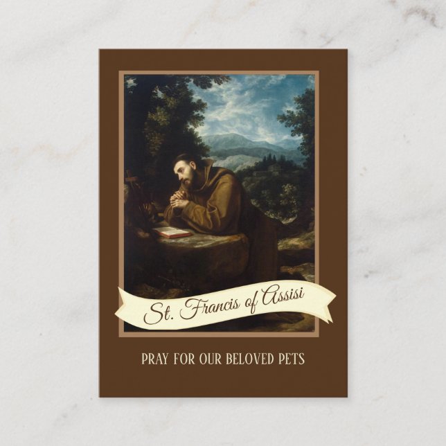 Carte De Visite Prière à Saint François d'Assise pour les animaux  (Devant)