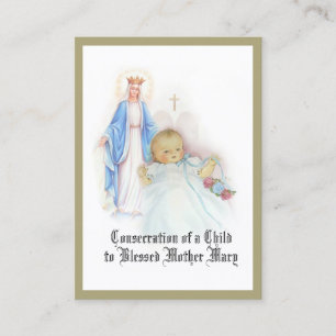 Carte De Visite Prière catholique de consécration d'enfant à Mary