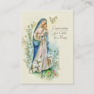Carte De Visite Prière catholique de consécration d'enfant à Mary