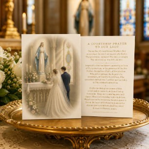 Carte De Visite Prière catholique des fiançailles à Notre-Dame Sai