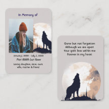 Prière commémorative Loup solitaire Howling animal