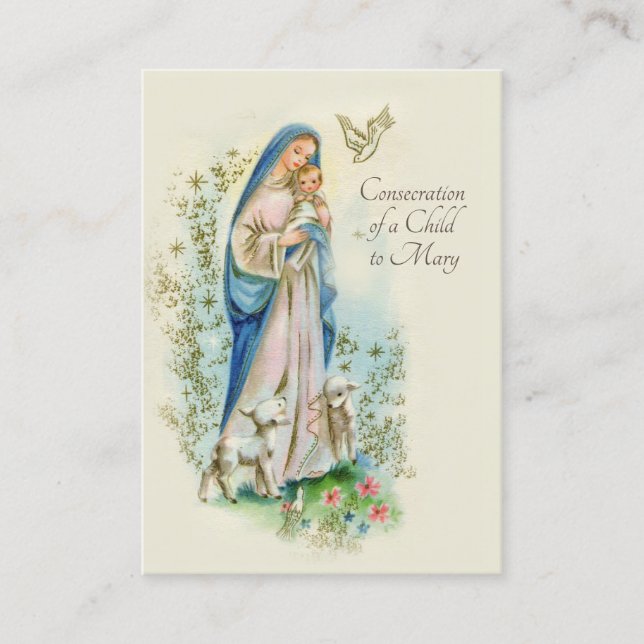 Carte De Visite Prière de consécration catholique de l'enfant à Ma (Devant)