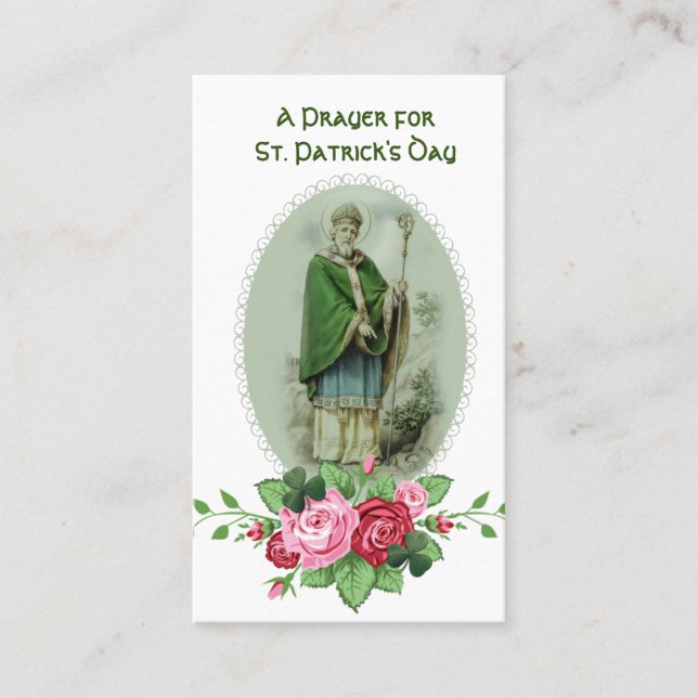 Carte De Visite Prière de la Saint Patrick Bénédiction religieuse (Devant)