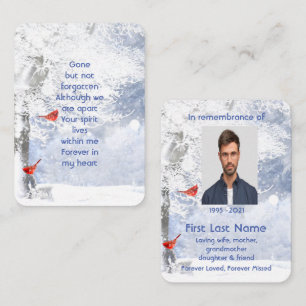 Carte De Visite Prière de photographie commémorative Forêt d'hiver