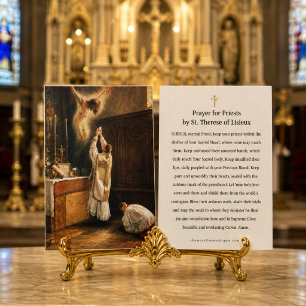 Carte De Visite Prière de Sainte Thérèse pour les prêtres, dévotio