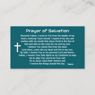 Carte De Visite PRIÈRE DE SALUT ajouter église ou ministère à dos