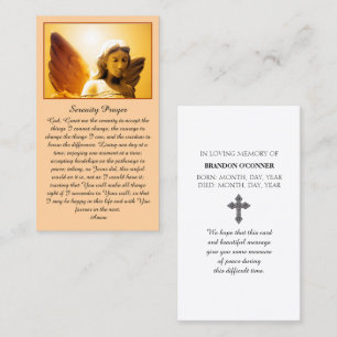Carte De Visite Prière de sympathie d'ange orange or jaune coloré
