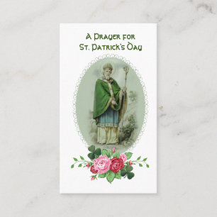 Carte De Visite Prière du jour de St Patrick bénissant saint