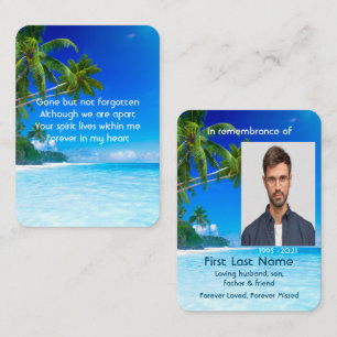 Carte De Visite Prière photo commémorative Plage tropicale Île exo