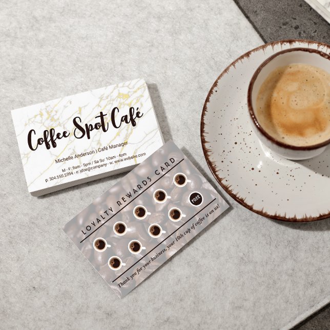 Carte De Visite Primes de fidélité au café (Créateur téléchargé)