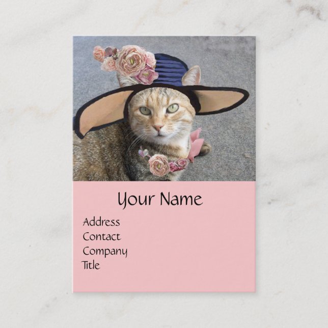 CARTE DE VISITE PRINCESS TATUS /ELEGANT CAT, GRAND DIVA CASQUETTE  (Devant)