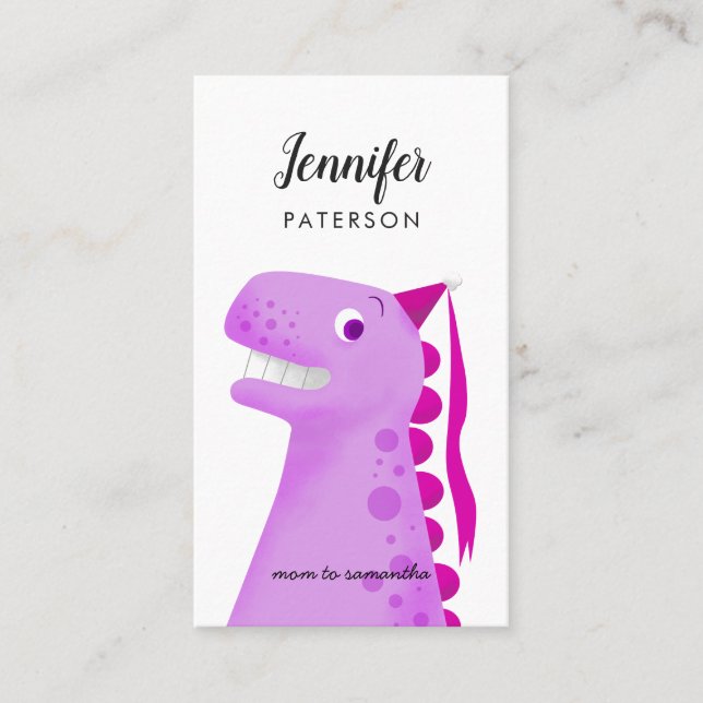 Carte De Visite Princesse de dinosaure de rose de télécarte de (Devant)