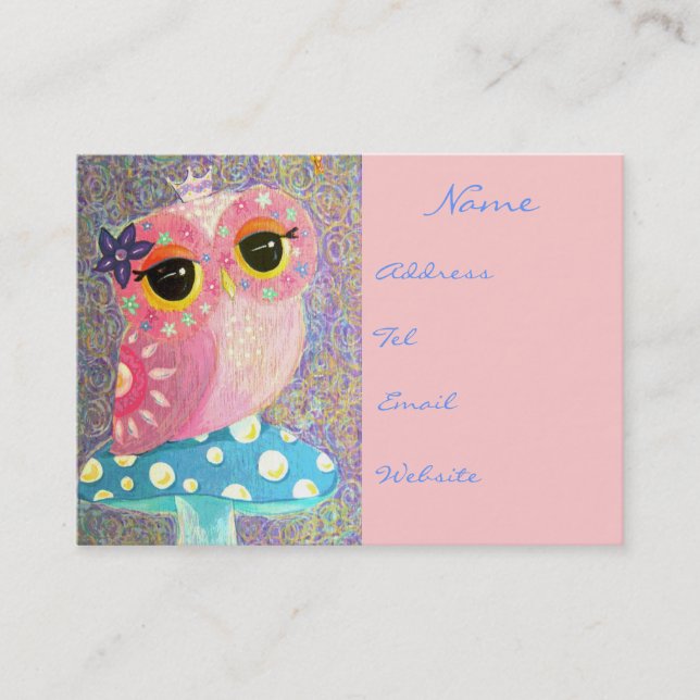 Carte De Visite Princesse de fée de hibou (Devant)