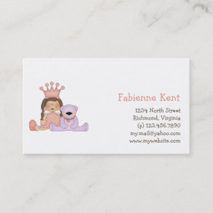 Carte De Visite Princesse rose · Princesse et nounours