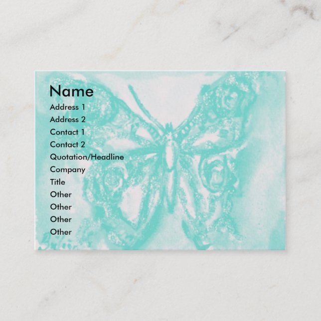 CARTE DE VISITE PRINTEMPS EN TERRE TOSCANE ET BUTTERFLY BLEU (Devant)