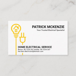 Carte De Visite Prise électrique simple à bulbe jaune