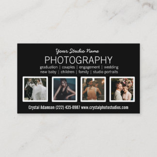 Carte De Visite Pro Photographe avec 4 photos personnalisées Magne