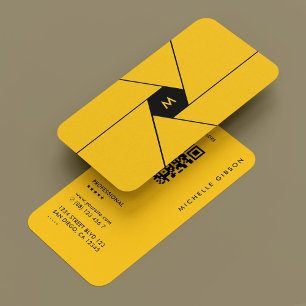 Carte De Visite Pro Photographe Lentille Jaune Foncé Moderne