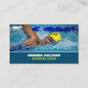 Carte De Visite Pro Swimmer, Swimming Coach & Lifeguard