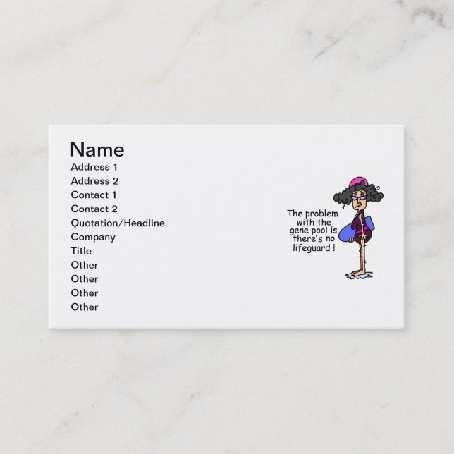 Carte De Visite Problème avec le pool de gènes (Devant)