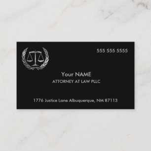 Carte De Visite Procureur à Law Black and Silver