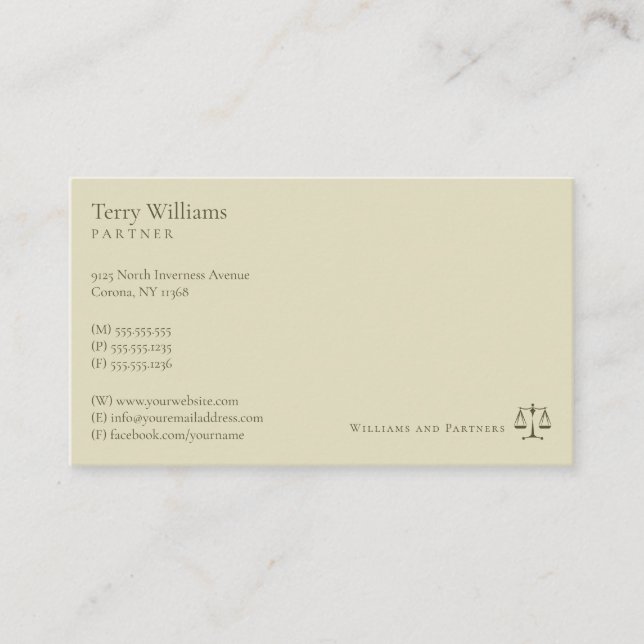 Carte De Visite Procureur | Avocat professionnel (Devant)