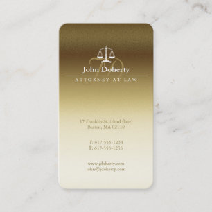 Carte De Visite Procureur   Classy Golden Scales of Justice