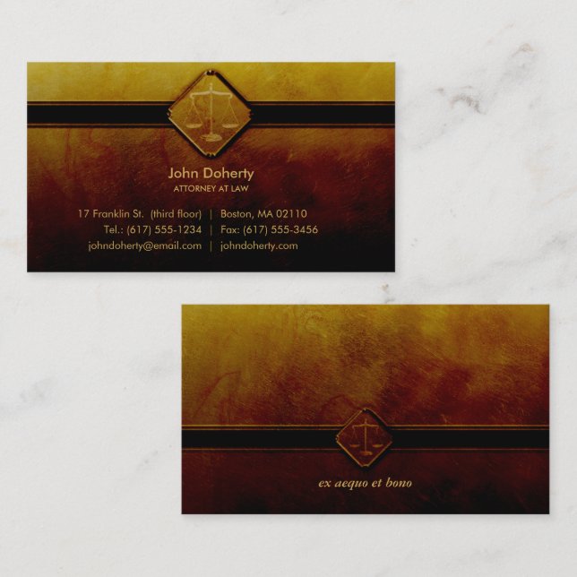 Carte De Visite PROCUREUR DE DROIT| Élégant professionnel (Devant / Derrière)