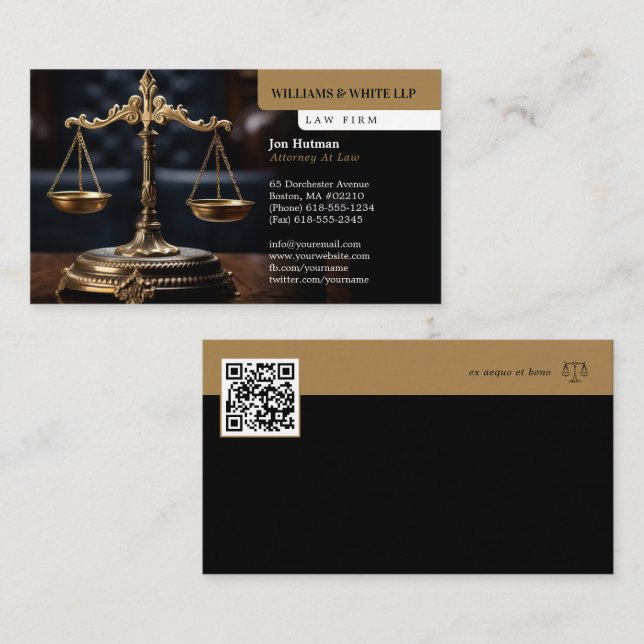 Carte De Visite Procureur | Élégant professionnel (Devant / Derrière)