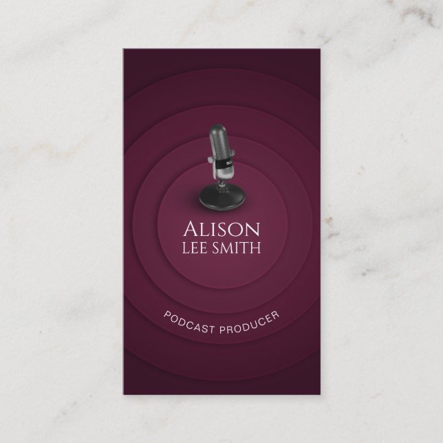 Carte De Visite Producteur de podcast/Entraîneur vocal/Acteur voca (Devant)