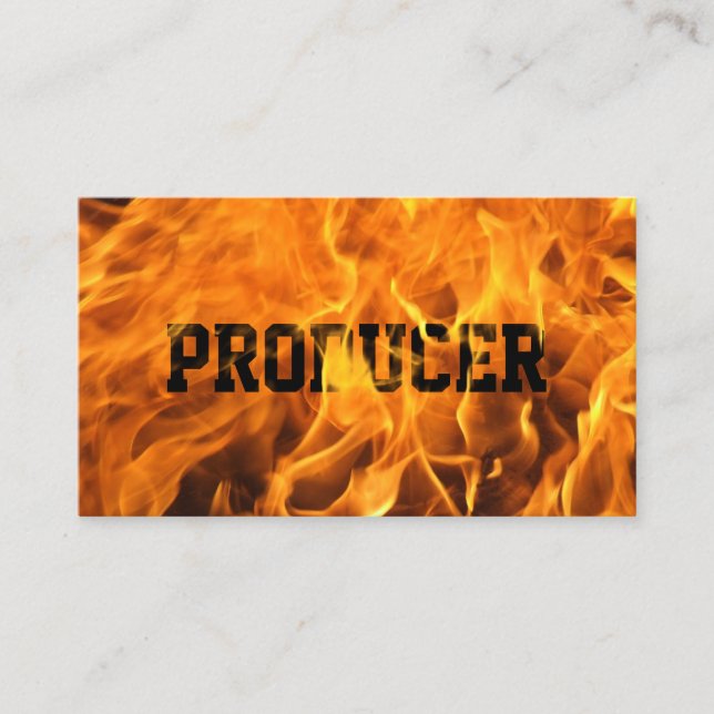 Carte De Visite Producteur Gras Texte Brûler incendie (Devant)