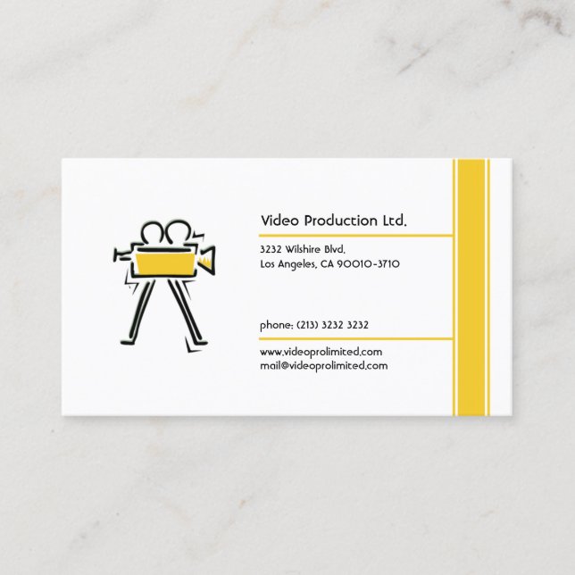 Carte De Visite Production vidéo (Devant)