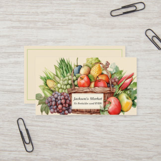 Carte De Visite Produire le panier de fruits et légumes du marché