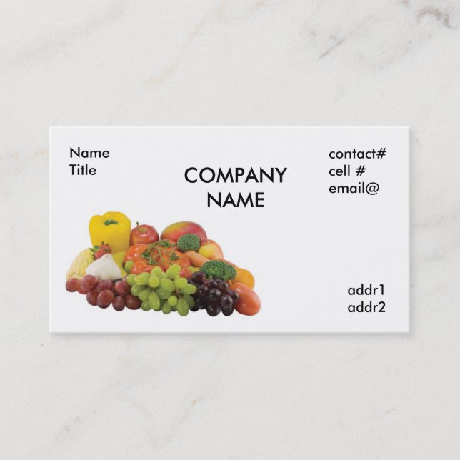 Carte De Visite produit frais (Devant)