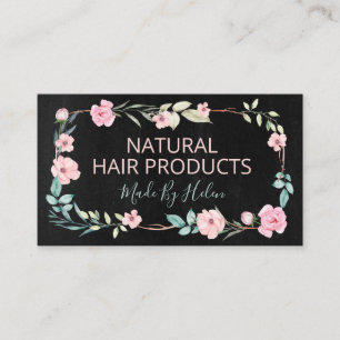 Carte De Visite Produit naturel floral noir pour cheveux artisanau