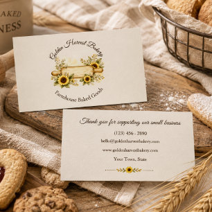 Carte De Visite Produits de boulangerie de la ferme Golden Harvest