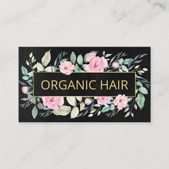 Carte De Visite Produits de cheveux biologiques floraux (Devant)