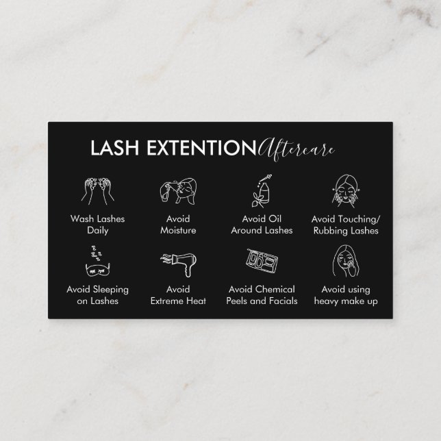 Carte De Visite Produits d'extension Eyelash noir (Dos)