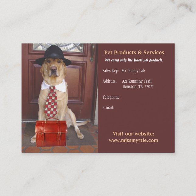 Carte De Visite Produits et services d'animal familier (Devant)