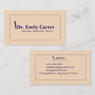 Carte De Visite Professeur beige