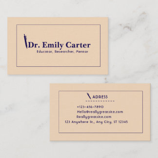 Carte De Visite Professeur beige