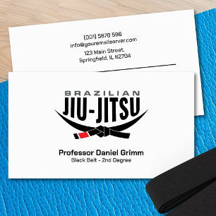 Carte De Visite Professeur brésilien moderne et élégant Jiu-Jitsu