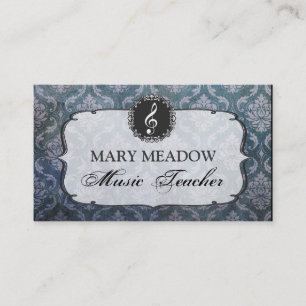 Carte De Visite Professeur chanteur de damassé de piano grunge