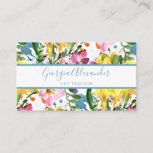 Carte De Visite Professeur d'art floral moderne et tendance