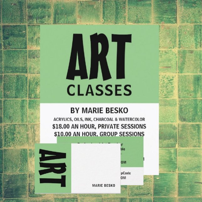Carte De Visite Professeur d'Art Moderne Téméraire, Professionnel (Créateur téléchargé)
