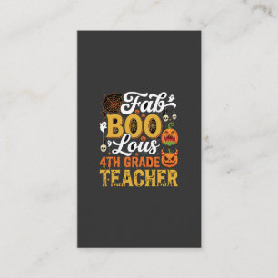 Carte De Visite Professeur de 4e année Faboolous Halloween