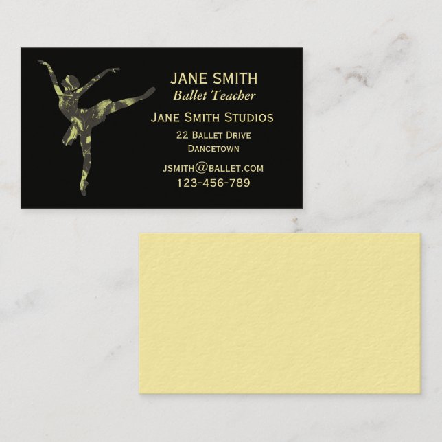Carte De Visite Professeur de ballet danse professeur de danse stu (Devant / Derrière)