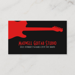 Carte De Visite Professeur de cours de guitare Studio de musique  