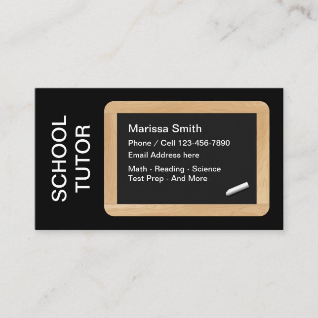 Carte De Visite Professeur de cours particuliers d'école (Devant)